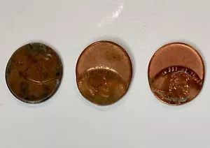 Lot of 3 Off-Center Error Lincoln Memorial Cents Copper-Plated Zinc - Picture 1 of 2