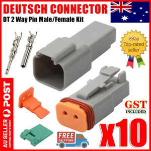 10x For Deutsch DT 2 Way Pin Male/Female Electrical Connector Plug Waterproof - Picture 1 of 11