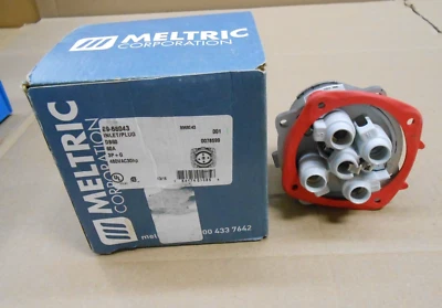NEW MELTRIC 89-68043 8968043 INLET/PLUG DB60 60A 3P+G 480VAC 30HP - Image 1 of 4