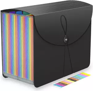 24 Pockets Expanding File Folders Accordian File Organizer Storage Box - Picture 1 of 8
