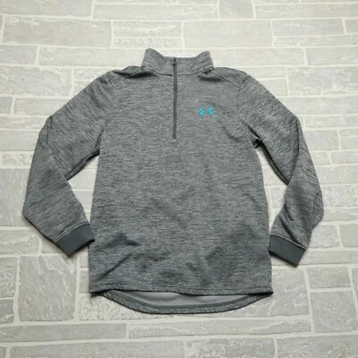 Sudadera Under Armour ColdGear Mujer Pequeña Gris Azul 1/4 Cremallera Manga Larga Simulación Foto 1 de 4