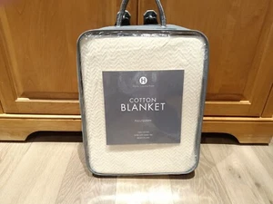 Hotel Collection Cotton Queen Blanket, Cream Ivory, FULL / QUEEN - Picture 1 of 14