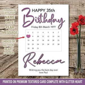 18. 21. 30. Happy Birthday Poster personalisiert GLITZER Freundin Mama Druck 69 - Bild 1 von 6