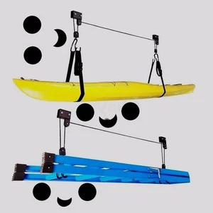 KAYAK 2 ROPE HOIST~INDOOR SPORTS~HOME STORAGE~OVERHEAD SAFETY ORGANIZER SYSTEM - Picture 1 of 12