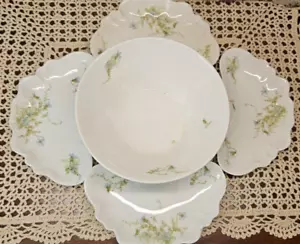 Vintage Set of 4 Johnson Bros England Crescent Bone Dishes & Bowl England (read) - Picture 1 of 19