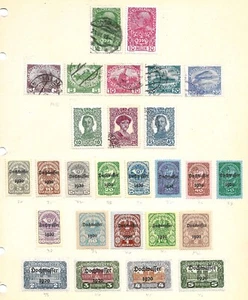 CONJUNTOS SEMIPOSTALES COMPLETOS AUSTRIA 1914-1921 SC#B30-B49 MLH / B1-B7 USADOS EN PÁGINA - Imagen 1 de 2