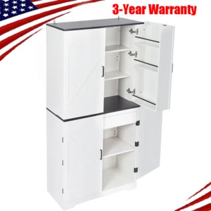 67.7” Tall Kitchen Pantry Modern Storage Cabinet W/1 Drawer &2 Shelves,Door Rack - Picture 1 of 22