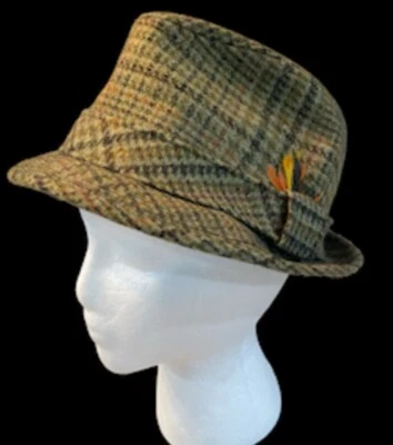 Sombrero de corcho Stetson Fedora vintage talla 7 3/8 pata de gallo verde Union United Hatters Foto 1 de 4