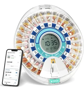 Bluetooth Smart Automatic Medication Dispenser, 28 Day Electronic Pill Organizer - Picture 1 of 1