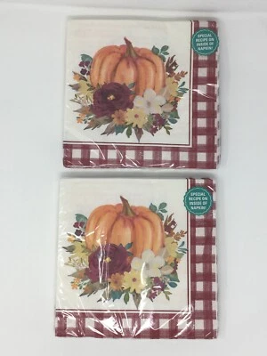 Pioneer Woman 2 Pack 40 Count 15 x 15" Dinner Napkins - Burgundy Gingham Harvest - Image 1 of 2