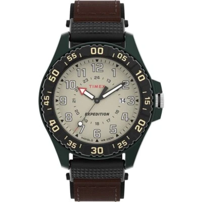 Timex TW4B26500, Men's "Expedition Acadia" Brown Nylon Watch, Indiglo, Date, NEW - Image 1 of 2