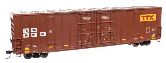 Walthers HO ~ New ~ 60' High Cube Plate F Boxcar ~ TTX TBOX #889487 ~ 910-3039 - Image 1 of 1