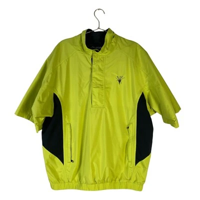 DryJoys FootJoy Golf Rain Shirt Jacket Mens M Yellow Short Sleeve 629 - Image 1 of 4