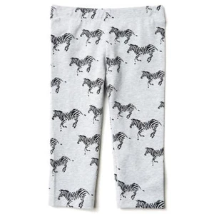 NWT Gymboree Gray Zebra Capri Cropped Leggings Camp Must Haves Girls - Picture 1 of 1