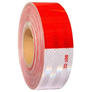 Conspicuity Tape DOT-C2 Approved Reflective Trailer Red White 2”x150’ -1 Roll - Picture 1 of 12