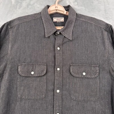 Wallace & Barnes Shirt Mens L Charcoal J Crew Button Up Long Sleeve - Image 1 of 4