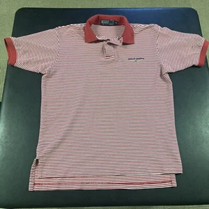 Vintage Polo Ralph Lauren Hemd Medium Rot Streifen Einzelnaht Herren Baumwolle Vorbereitung - Bild 1 von 7