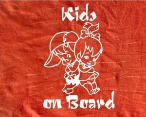 Kids On Board Funny Boy And Girl Car Decal Vinyl Sticker For Bumper Window Panel - Picture 1 of 11