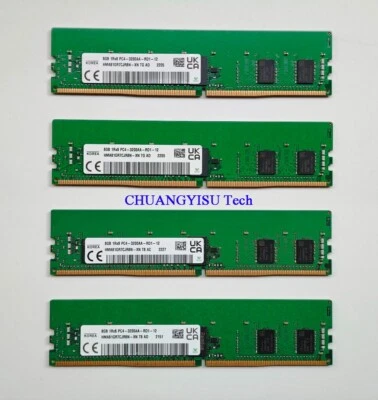 For SK hynix 8GB PC4 3200AA 1RX8 Server Memory,DDR4 Reg ECC,x4 pcs,Total 32 GB - Image 1 of 3