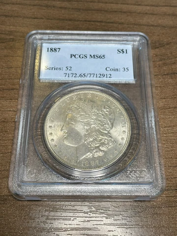 * 1887-P * MS65 PCGS * MORGAN SILVER DOLLAR * PREMIUM QUALITY & EYE-APPEAL Cover