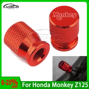 LOGO Monkey CNC Wheel Tire Valve Stem Caps Cover For Honda Monkey Z125 2000-2023 - Imagen 1 de 12