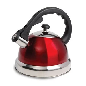Mr Coffee Claredale Bollitore per Tè Fischietto in Acciaio Inox 2.2 Quart Rosso con - Foto 1 di 1
