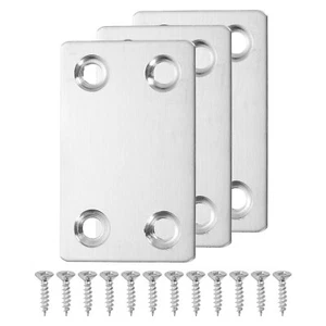 3 Juegos Plano Reparación Placas, 1,5 x 2,36" Inoxidable Acero Tirador Soporte - Imagen 1 de 7