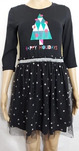 Vestito natalizio nero bambina CAT & JACK XL (14/16) Happy Holidays stampato con tutu - Foto 1 di 11