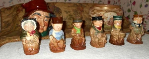 Set of Royal Doulton Dickens Series Seated Toby Character Jugs~Six Mugs~A Mark - Foto 1 di 12
