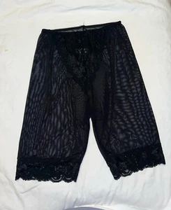 Vintage Gold Label VICTORIAS SECRET Sheer Foundation Unterkleid Höschen: Schwarz S - Bild 1 von 8