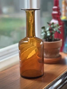 Holmegaard Kastrup Otto Brauer Danish Art Glas 12 Gulvase Bernstein Braun MCM Vase - Bild 1 von 6