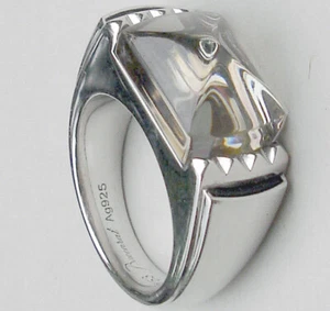 ANILLO DE CRISTAL GRIS NIEBLA BACCARAT LUXOR PLATA ESTERLINA TALLA 6,5 (53) NUEVO - Imagen 1 de 5