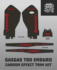 GasGas SM 700 Supermoto 22 - 24 Gráficos Efecto Carbono Calcomanía Horquilla Encendido Oscilación - Imagen 1 de 1