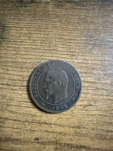 1854A France 10 Centimes 1 Coin, NAPOLEON III EMPEREUR - Bild 1 von 4