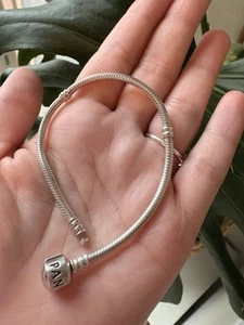 Genuine Pandora Silver Barrel Clasp moments snake bracelet 19cm. 15g. No Box - Picture 1 of 7