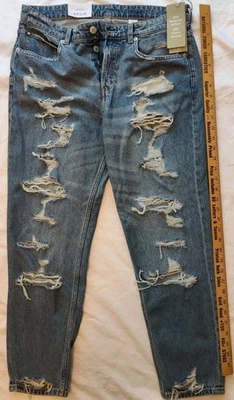 NWT Diesel My Boy Boyfriend Distressed Pants Holes Faded Denim Jeans Size US 10 - Image 1 of 4