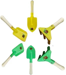 MTB SUPPLY Kids Gardening Tool Sets Plate Print Decoration 6 Pieces Yellow+Gr... - Picture 1 of 7