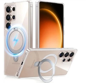TORRAS 360° Spin Magnetic Stand for Samsung Galaxy S25 Ultra Case Clear - Picture 1 of 8