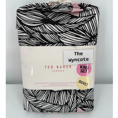 NUEVO Juego de funda nórdica Ted Baker Vietnam floral rosa/blanco/negro algodón KING Foto 1 de 4