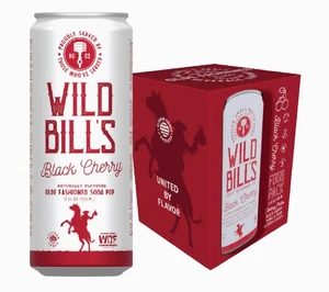 Wild Bill's Soda Pop Black Cherry 4 PACK - 12 oz - ENVÍO GRATUITO - Imagen 1 de 6