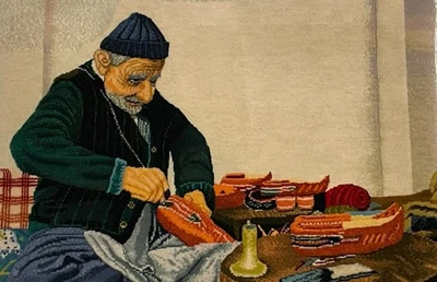 "Increíble alfombra de lana tapiz colgante de pared ANTIGUO ZAPATERO CUADRO 16""x24""" Foto 1 de 4