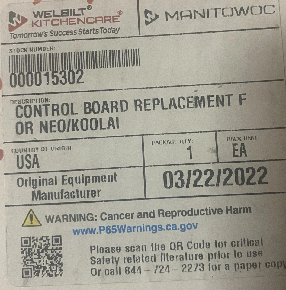 Repuesto de placa de control Manitowoc Ice 000015302 para NEO/K00LAI Foto 1 de 1