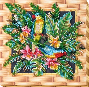 Hágalo usted mismo Kit de bordado de cuentas "Loros Lori" 7.9"x7.9" / 20.0x20.0 cm, Abris Art - Imagen 1 de 7