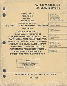 Historisches Buch LKW, 2 1/2 Tonnen, 6x6, M44A1, M44A2 Serie (Multifuel), Wartung