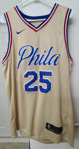 NBA NIKE PHILADELPHIA 76ERS BEN SIMMONS #25 SWINGMAN JERSEY SIZE 50 Cover