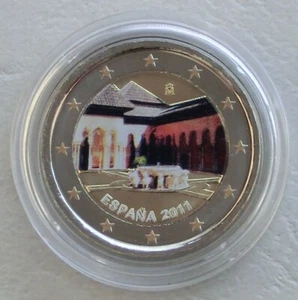 2 Euro Gedenkmünze Spanien 2011 Alhambra in Farbe unz - Bild 1 von 1