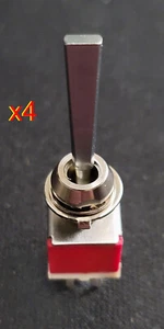 QTY-4 New DPDT TOGGLE SWITCH SILVER COIN W/DRESS NUT PANEL MOUNT AUDIO RESEARCH - Picture 1 of 12