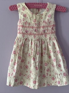 Vestido de bebé Laura Ashley 3 meses rosa floral rosa sin mangas usado en excelente estado - Imagen 1 de 6