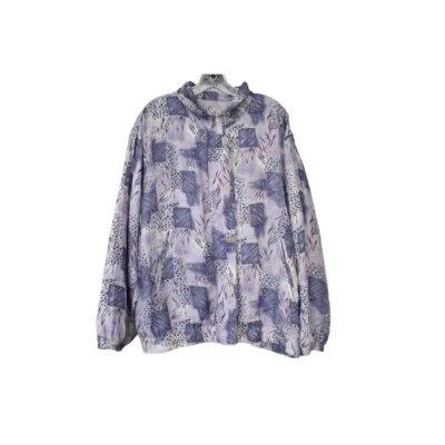 Jaqueta feminina vintage Cervelle lavanda seda pista 1X - Imagem 1 de 4