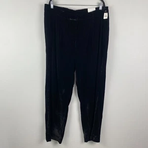 Old Navy Extra High-Waisted Taylor Wide Leg Trouser Velvet Pants Black Size XL - Picture 1 of 12